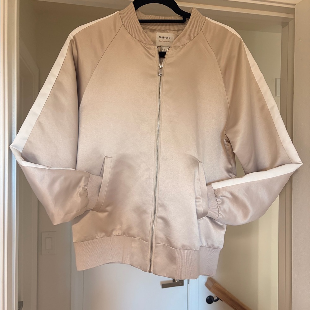 Satin Floral Embroidered Bomber Jacket - Picture 3 of 3